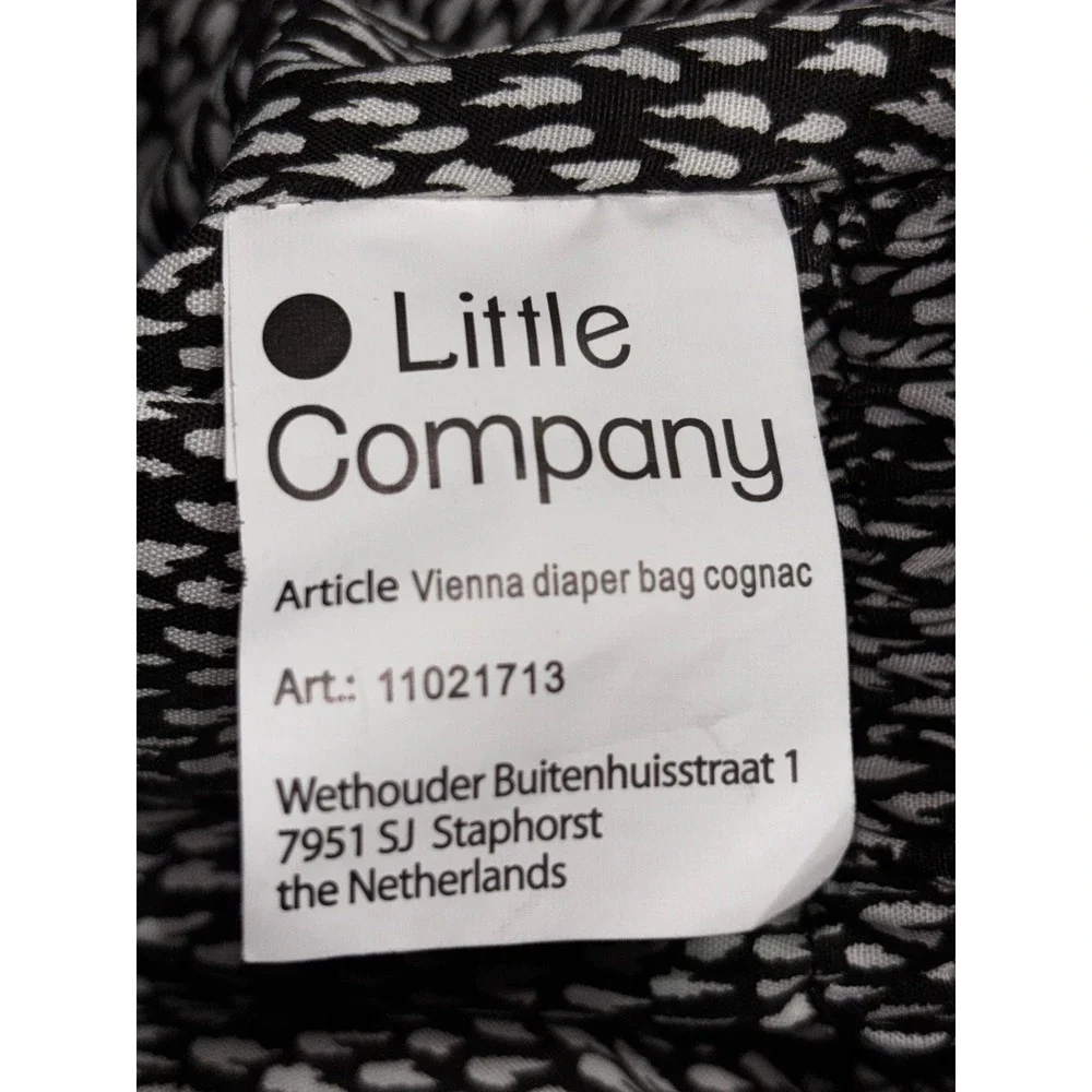 Little‎ Company Vienna Diaper Bag Cognac Brown Vegan Leather Tote baby Lee